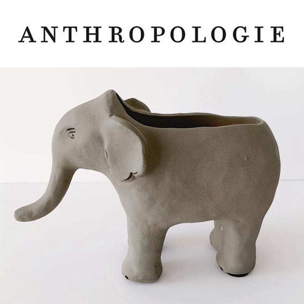Anthropologie Elephant Planter by Leah Reena Loren